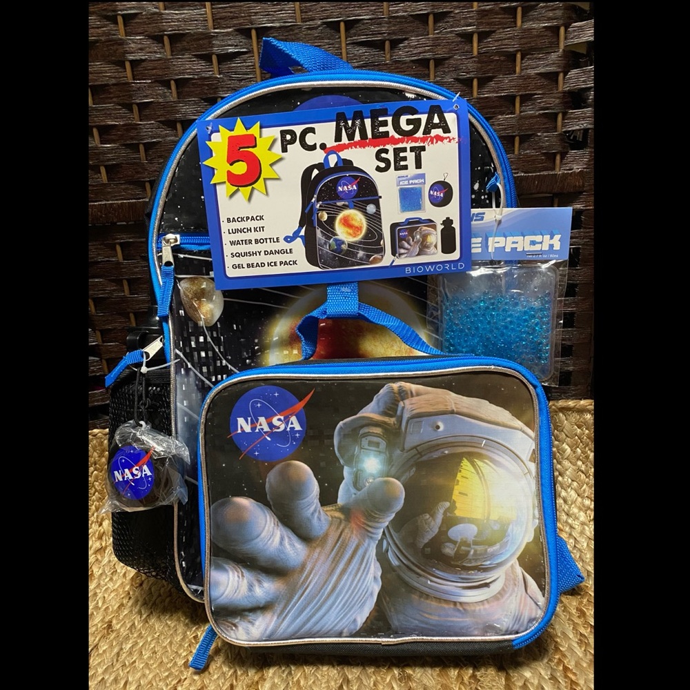 Kids 5 pc NASA backpack set